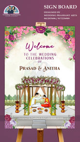 SIP-005 | South Indian Wedding Caricatures: Heartfelt Digital Invitations
